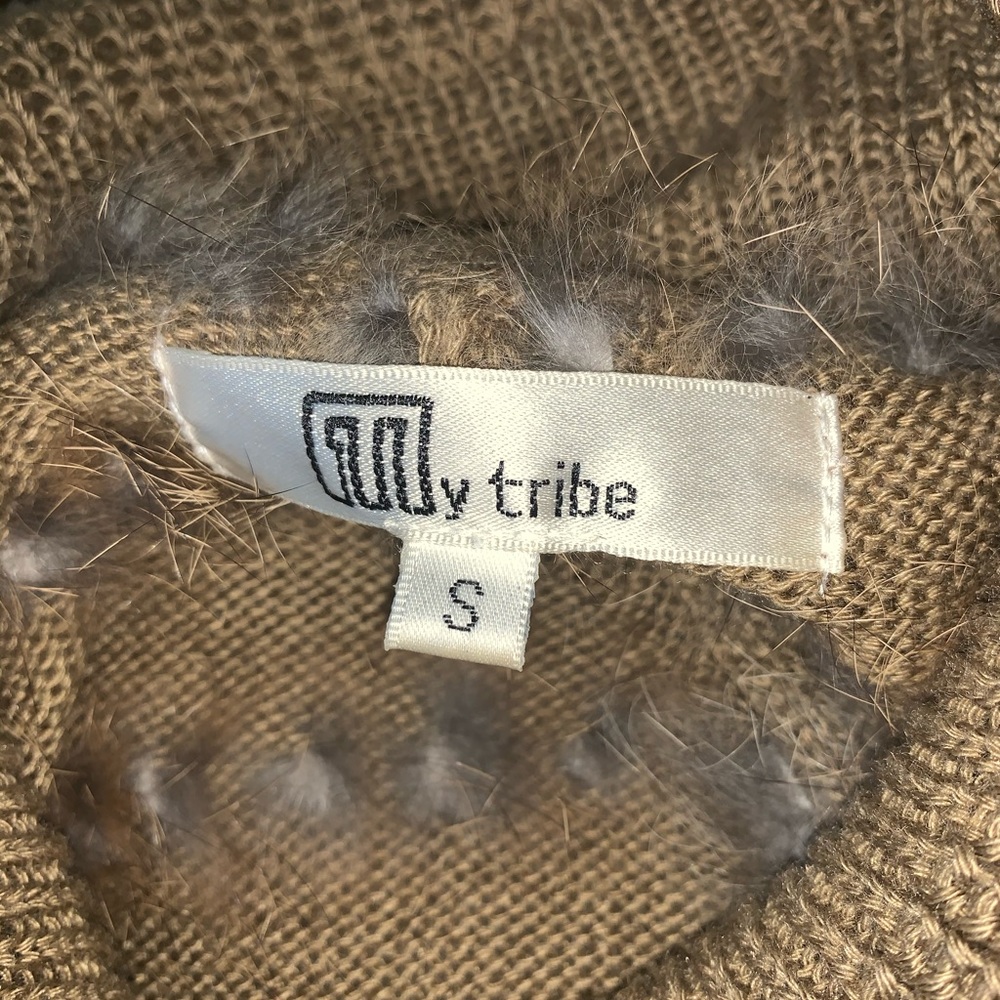 Tan Rabbit Fur Poncho - Picture 7 of 7